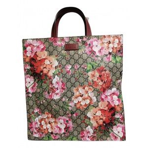 GUCCI GG print floral bloom canvas tote bag (top handle & long strap) w/tags on.